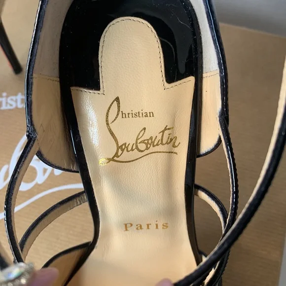 NEW IN BOX Christian Louboutin Soustelissimo 100 Patent Black Sz 36.5 - Picture 5 of 9